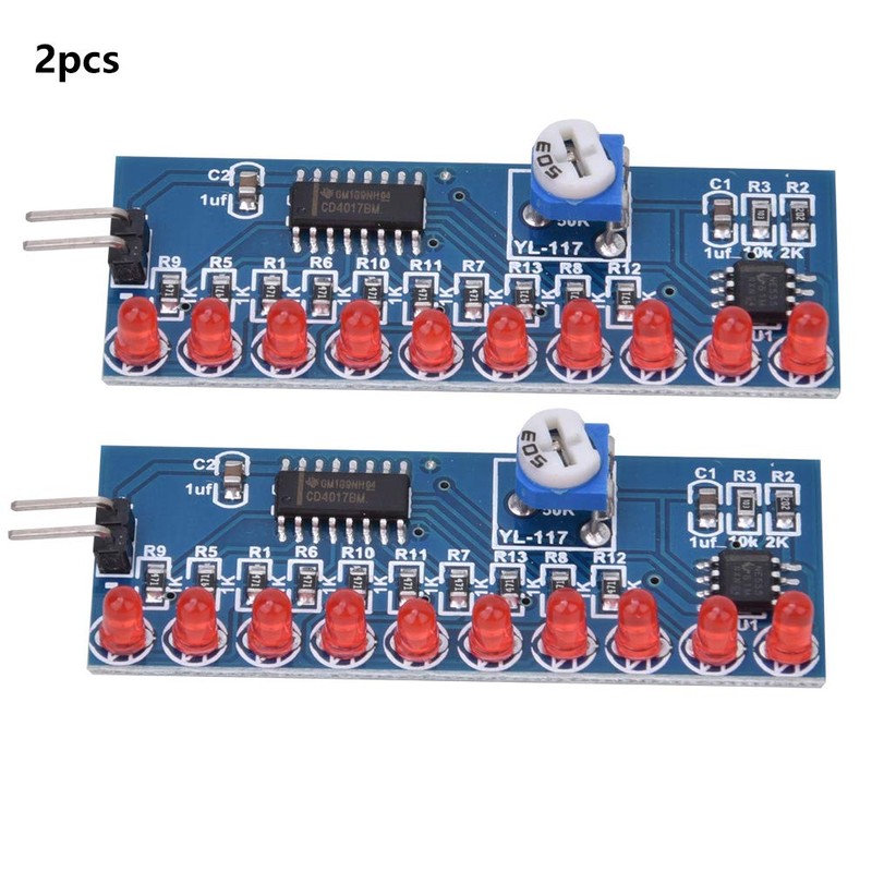 2 pieces NE555 + CD4017 LED Chaser Water Flow Light