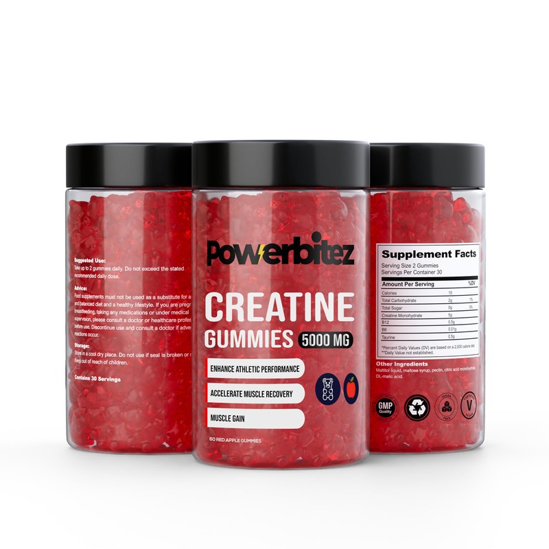 Creatine Gummies for Men & Women, 5g Creatine Monohydrate per