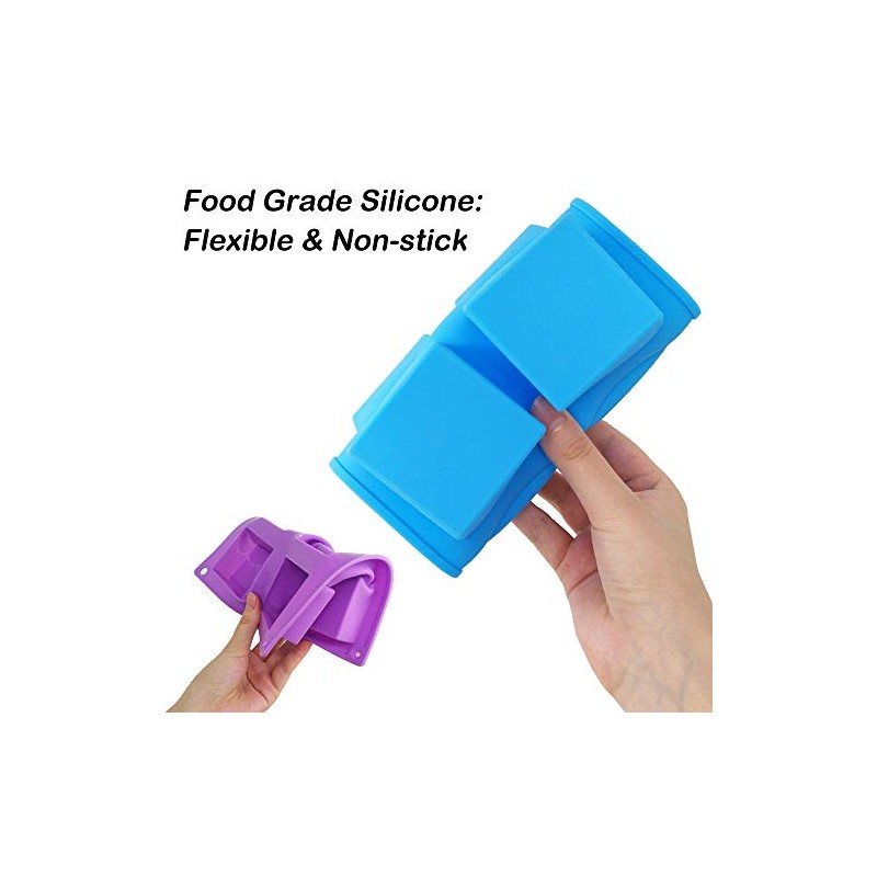 3 Packs 6 Cavidades Silicona Molde Pastel (Morado, Azul, Rosa),