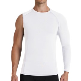 RIKUAOU Mens One Arm Sleeve Compression Shirts 1/2 Long Sleeve Athletic Base Layer Undershirt Basketball Workout Top