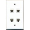 RiteAV 1 Gang 4 Port Cat5e Ethernet Wall Plate -