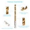 YXYL YXYL 19-Piece Hex Drill Bit Set, Titanium & HSS High-Speed Steel Hex Shank Quick-Change Twist Drill Bits for Wood (1/16"-1/4")