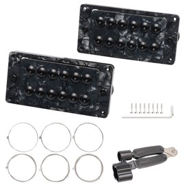 Unxuey 2pcs Guitar Double Coil Pickups Neck Bridge Humbucker Pickups for LP Electric Guitar (Black Pearl)