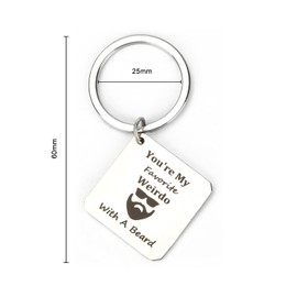 Stylish Square Stainless Steel Keychain,Cute Keychain Accessories for Couples,Families,Gift for Boyfriend or Husband,Perfect for Valentine's Day, And Inspirational Good Luck Gift for Women and Men