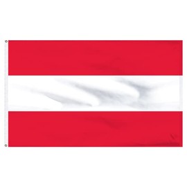 Super Tough USA-Made Austria Flag 2ft x 3ft Banner Flag | Made of Heavyweight & Durable Nylon Material | Patriotic Flag Finished with Pole Hem & Fringe Suitable for outdoors Use