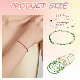 PATIKIL Summer Beach Bracelets Bohemian Multi-Layer Seashell Starfish Beads Stretch Bracelet Set for Women Wristbands Jewelry Accessories Costume Gifts, Green