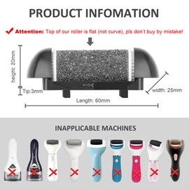 12 Pack Replacement Refill Rollers for Electric Foot File Callus Remover Pedicure Kit Tools Grinding Roller Head for Hard Callus and Tough Dead Skin (12pcs Extra Coarse)