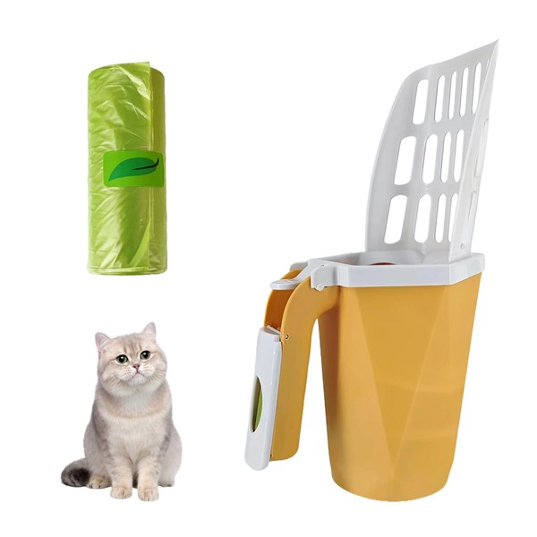 Zaruatu Portable Cat Litter Scooper with Holder - 2 in