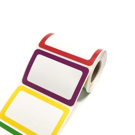 Khakho Name Tag Stickers Colorful Border Name Labels,300Pcs Label Sticker, Name Tag for School Office Home (Paper)