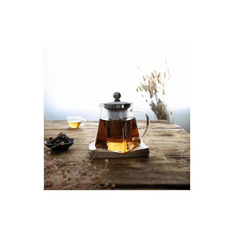 Cristel Rooïbos Collection Borosilicate Glass Tea Pot, 27 Ounces, with