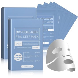 10 Piezas Mascarilla Bio-Colágeno, Biodance Collagen Mask, Minimiza los Poros Mejora la Elasticidad, Mascarillas Faciales para Reafirmación del Rostro en Mujeres y Adolescentes