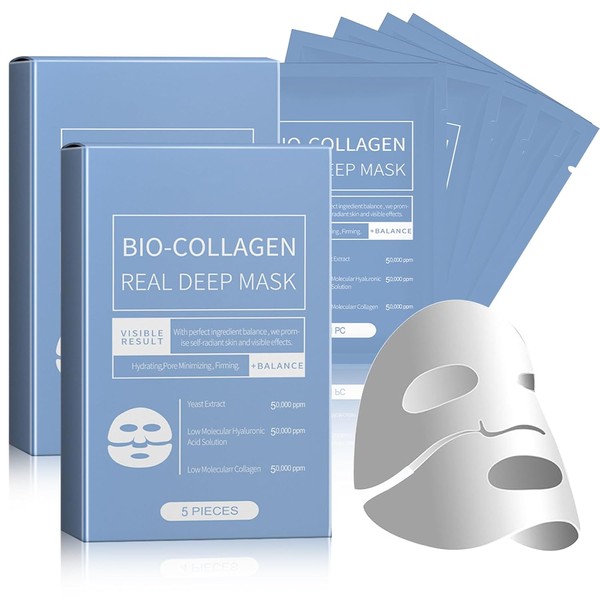 10 Piezas Mascarilla Bio-Colágeno, Biodance Collagen Mask, Minimiza los Poros
