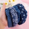 Framendino, 4 Pack Blue Denim Knotted Head Bands for Women