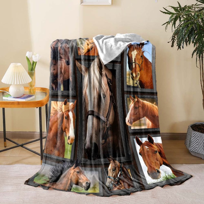 Horse Blanket Horse Gifts for Women Girls Blanket Throws Super