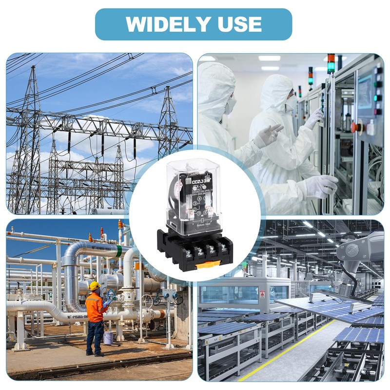 sourcing map DPDT Electromagnetic Power Relay, AC 12V Coil 10A