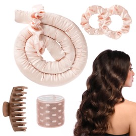 Langes Lockenwickler-Set mit weichem Samtbezug, inklusive Zubehör für einfache Handhabung, Dunkelrosa, ideal für alle Haargrößen und Köpfe