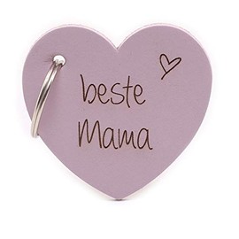 KT-Schmuckdesign Leather Keyring in Pink with German Text "Beste Mama", pink