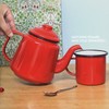 Enamel Teapot with Handle & Lid 14cm, 1.5L Traditional Serving