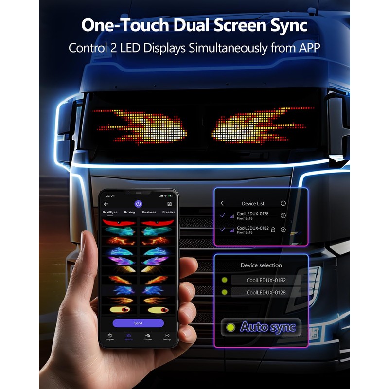 Multifunctional Bright 2PCS Devil Eyes for Cars Windshield - 19in