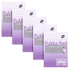 Pukka Pad Irlen A5 Exercise Book – Pack of 5 Staple Bound Notebooks with 80 Pages, 40 Sheets of 80GSM Paper – Designed with Guidance from the Irlen Institute to Help with Visual Processing – Lavender