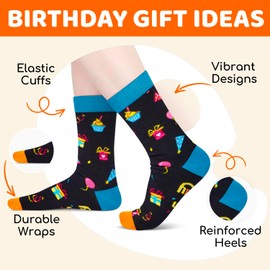 HAPPYPOP 19th Birthday Gifts Ideas Socks - Gifts for 19 Year old Female Male, Birthday Present for 19 Year Olds with Greeting Card