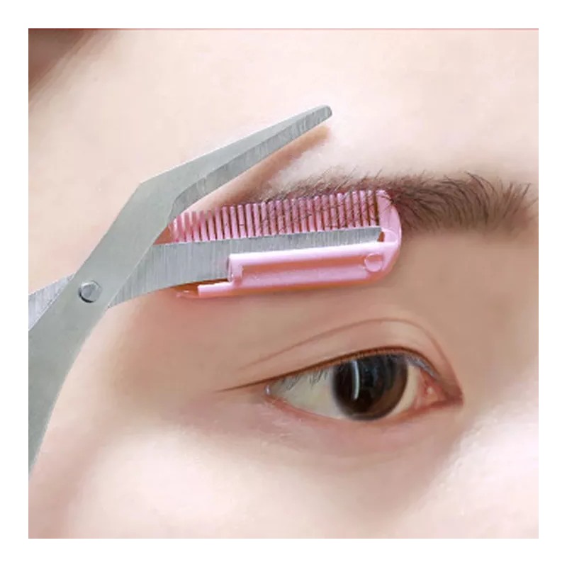 QIANLONG Tijeras Con Peine Para Cejas Depilación Aseo Facial Pestañas