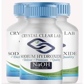 Crystal Clear Lab Sodium Hydroxide - 5lb Lye, Caustic Soda for Soap Making & Cleaning