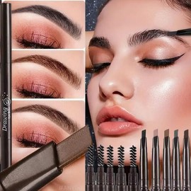 더블 헤드 눈썹 연필 미세한 방수 강화제 내구성이 오래 지속되는 펜 전문 메이크업 Double Head Eyebrow Pencil Fine Waterproof Reinforcer Long-lasting Professional Makeup Pen [01 01]