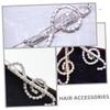 Gatuida 2pcs Rhinestone Music Note Hair Clips Lightweight Sparkle Barrettes