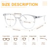 Craebuer Clear Glasses for Women Men, Retro Round Blue light