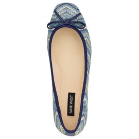 Nine West Women's Tootsy2 Ballet Flat, Blue Multi 420, 8.5