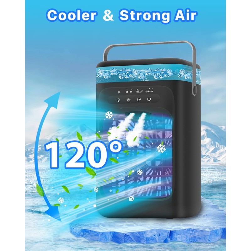 Portable Air Conditioner, 4-in-1 Evaporative Air Cooler, Personal Cooling Fan