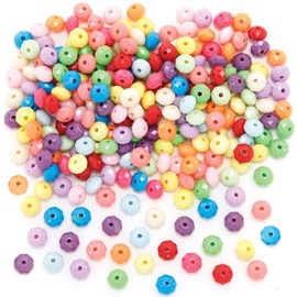 Baker Ross FE337 Crystal Shaped Beads - Pack of 300, Multi Coloured Embellishments for Children's Jewellery Making, Arts Crafts and Crafting Activities