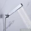 D-Soundwell Shower Head,White/Black,ABS Material,Bathroom 3 Function Square Shower Head with