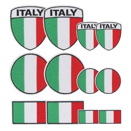 MWOOT Italy Flag Patch, Pack of 12 Italian Flag Patches, Iron-On Patches for Jackets Bags Decoration, Italian Flag Iron-On Patch