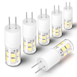 Xyanmc G4 RV Interior LED Bulb 3W Replace 10W/20W/30W, 12V 6000K White T3 JC Bi-Pin Base Ceiling Recessed Puck Camper Light Bulb for Under Cabinet Chandelier Boats Landscape Lighting (6 Pack)