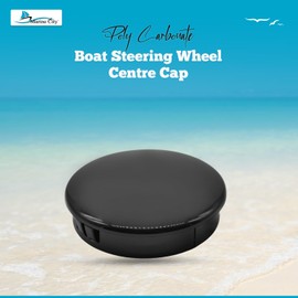 MARINE CITY Black 2-1/2 Inch PC Construction Steering Wheel Center Cap - High Strength, Fatigue Resistant, Easy Install, Gloss Finish - Ideal for Marines, Boats, Yachts