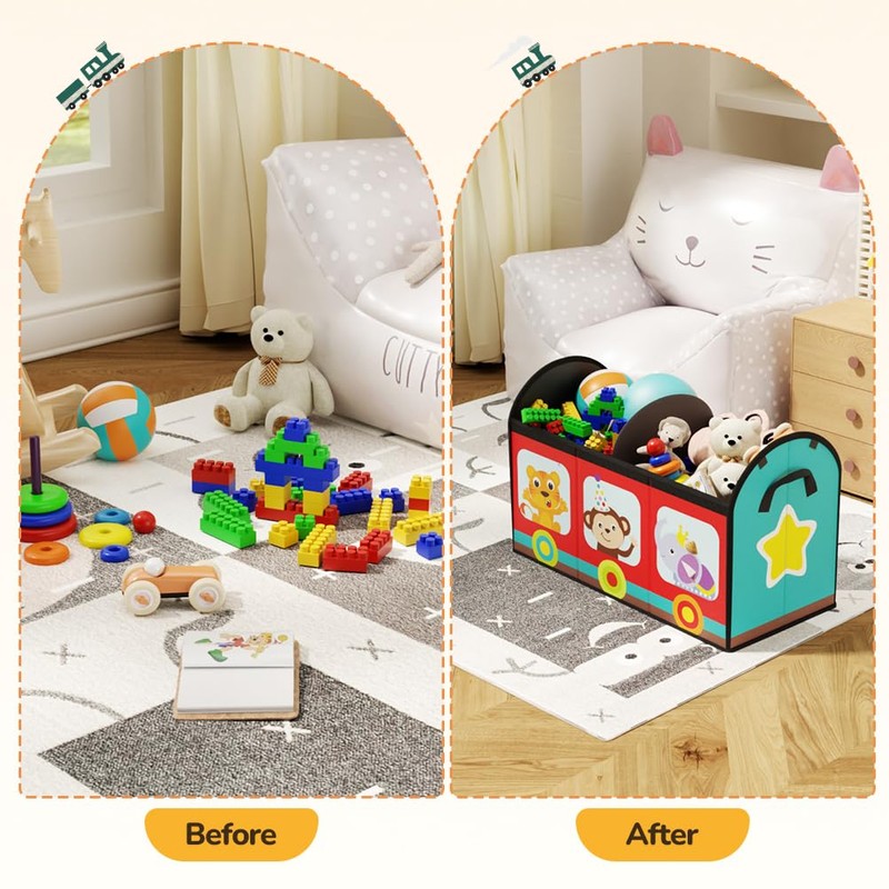 YOHOOLYO Toy Storage Organizer for Kids, Large Sturdy Flip-Top Toy