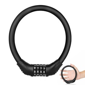 Bicycle Key Wire Lock Bicycle Chain Lock 4 Digit Bicycle Lock Anti-theft Thickness 0.5 inch (12 mm) High Cutting Anti-theft (Black