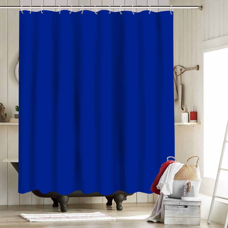 NTETSN Classic Royal Blue Shower Curtain Washable Thicken Durable Polyester
