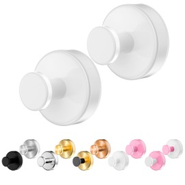 Suction Cup Hooks for Shower,Removable No Drill Towel Hooks,White 2 Pcs