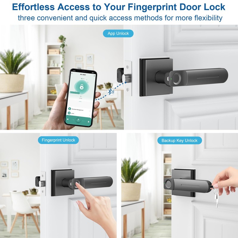 Gavdhe Fingerprint Door Lock & Biometric Door Knob with App