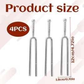 A440 Tuning Fork Set,4pcs 440hz Tuning Forks for Guitar/Violin,A 440 Hz Violin Guitar Tuner,A440 Hz Tuning Fork,Professional Musical Standard Instruments Violin Guitar Tuner Device,Silvery Tuning Fork