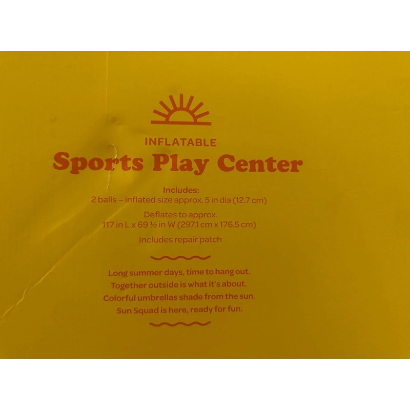 Sun Squad Inflatable Pool Sports Play Center Basketball Volleyball