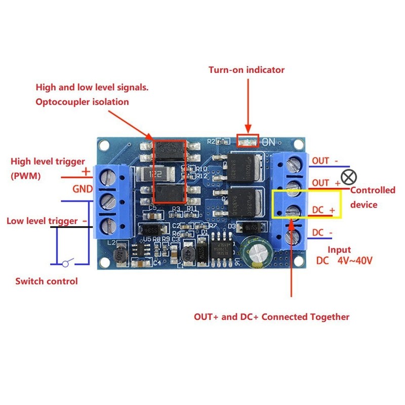 NOYITO 10A 600W High Power MOS Trigger Switch Driver Module