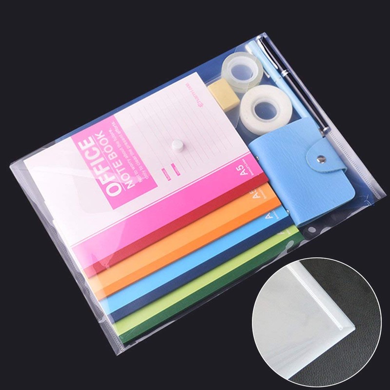 40 Pcs Clear Plastic Envelope with Snap Button Closure, Plastic