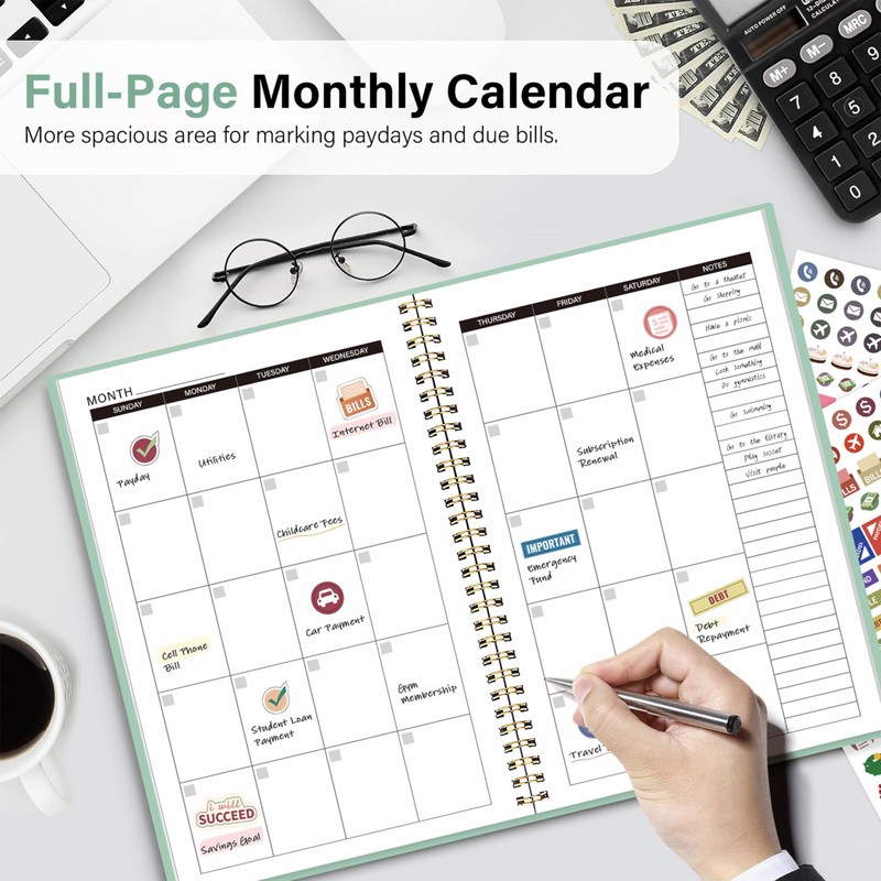 Budget Planner-Monthly Budget Book with Expense Tracker Notebook/Accounting Book, A5