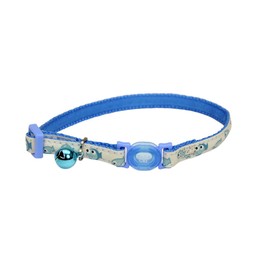 Coastal - Safe Cat - Glow in The Dark Adjustable Breakaway Collar, Glowing Blue Fish, 3/8" x 08"-12"