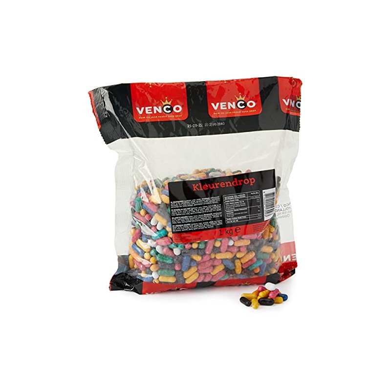Venco Dutch Small Torpedoes Coloured Kleurendrop Liquorice 1 kg