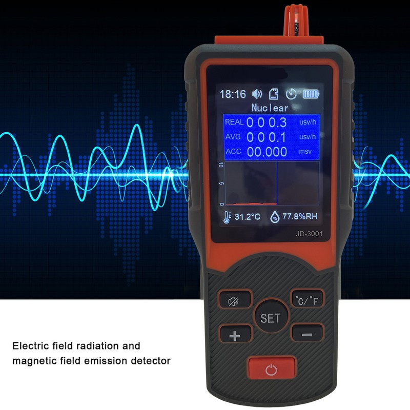 JD‑3001 Geiger Counter Nuclear Radiation Detector Monitor Portable Dosimeter Electromagnetic